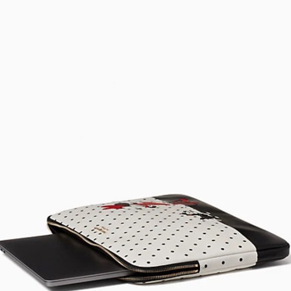 disney x kate spade new york minnie mouse universal laptop sleeve black white - Picture 2 of 2